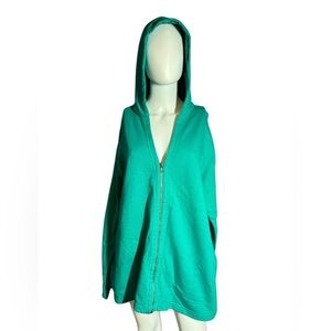 Johnny Was Teal Green Zip Front Hoodie